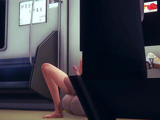 Sexy Femboy Yaoi Having Sex with Futanari in Train Part3