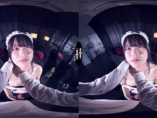 Sexy asian maid Riri gets her shaved pussy fucked hard - DarkRoomVR - 18-25