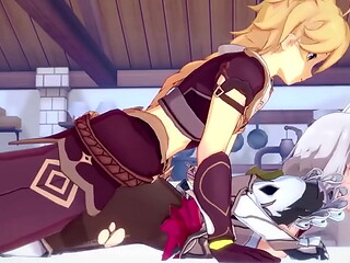 Noelle gives Aether an intense Fucking - Genshin Impact Sex