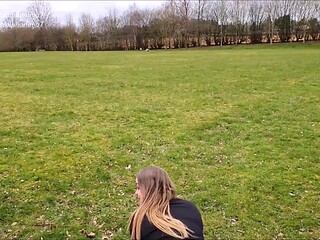 Mature milf gets doggied in the park