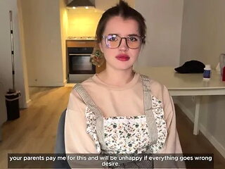 I Became a Good Boy for the Sake of My Babysitter's Blowjob and Pussy. Englis...