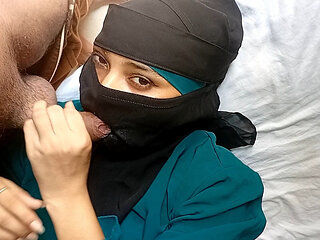 Beautiful Muslim girl loves blowjob