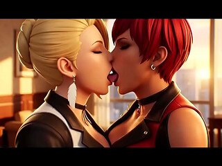 Mature x Vice lesbian kissing (The king of Fighters /AI generated)