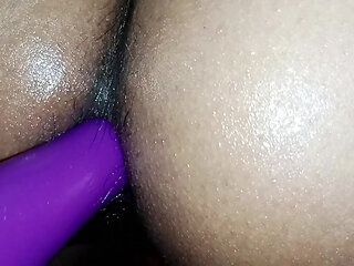 Anal Dildo and Pussy Fisting in Red Sarree