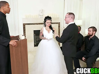 Cuck Hubby Watching Bride Threesomed By Priest &amp_ Black Bull
