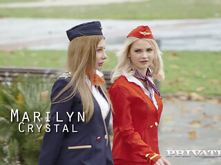 Lika Star and Marilyn Crystal, flight attendants fuck better