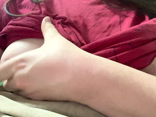 The doll is showing her bare breasts.