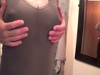 Vollence nipples poking trough