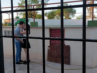 Fucked in public while we are watched from the window
