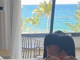 I Meet a Slutty Latina Tourist at the Pool. Sucked and Fucked by a Stranger in a Hotel at a Seaside Resort