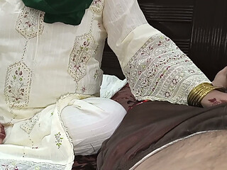 Hijabi muslim stepmom was in a good mood because stepson come to home many days