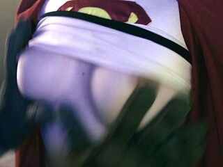 Super MILF gives blowjobs to villainous men
