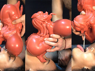 Two demons face to face.. I ate the cum coming out of her doll's mouth. XattlaLust.