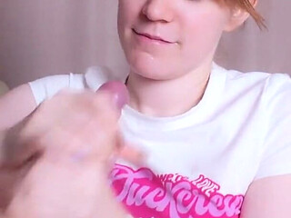 Sucking a Cute Redheads Natural Tits and Putting My Big Cock in Her Mouth
