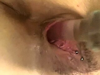 Sweet beauty masturbating on webcam close up