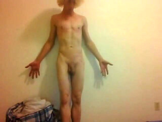 BDSM Naked Transgirl After Caning 40+ Times on Butt & Groin Wwood Stick