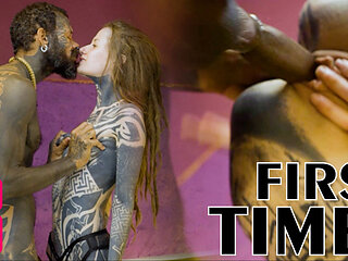 Deepthroating Tattooed Girl and Pierced Pussy Pleasure