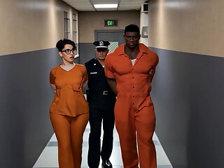 Nerdy girl gets stuffed full of fat cock in prison
