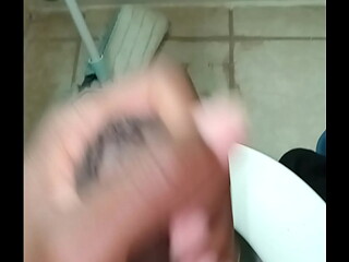 Love 4 to Stroke my small cock in the bathroom