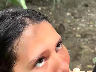 Caught blowjob in public