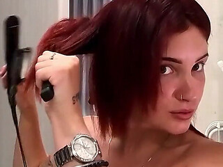Real College Girl Petite Cheerleader Comes for a Fashion Try on Haul Turns Out There Are Many Cameras in the Bathroom