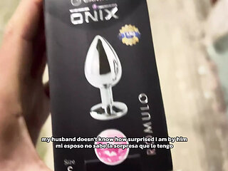 Don't take it out! Put it in daddy! I love it ah ah! Keep going, Daddy! Give me milk!  Anal toy with my stepbrother