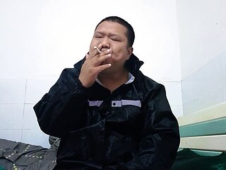 Single guy releases stress while jerking off on the beach in a uniform