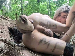 Heather Fucks Herself with Stick as Dildo