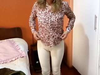 Stepmom comes home from work horny and starts showing off, she needs to fuck.