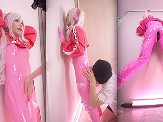 Enjoying cosplay fuck with Alice Latex suit, Goddess of Victory NIKKE Asian Hentai Shemale Femboy Trans