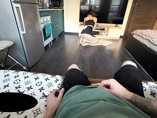 Maid HannahKim Sucks Dick and Cleans Up in Hot Blowjob POV