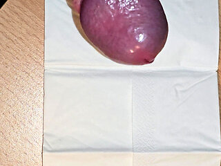 Squirting jizz on the  table