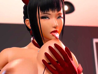 Ripples - Part 26 - Sex Scenes - Sexy Devil Cosplay Sucking Own Tits by Loveskysan