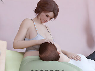 Kissing and Playing with His Busty Hot MILF Landlady While Her Husband Is Not Home - Heart Problems Ep17