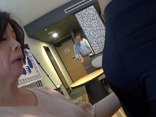 Japanese wife taken by JAV director as husband watches