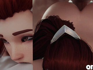 Brigitte Big Juicy Ass Prone Bone & Cowgirl Anal Fuck - Anal Plug Performance - Overwatch 3D Animation
