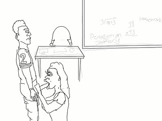 Substitute teacher sucks starting quarterback dick...she took the job just to suck his dick