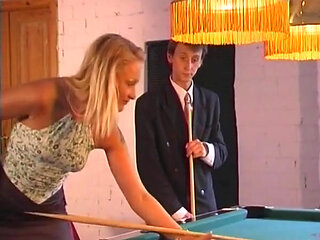 Blonde Babe From Germany Got Her Tight Pussy Whole Fucked on Pool Table