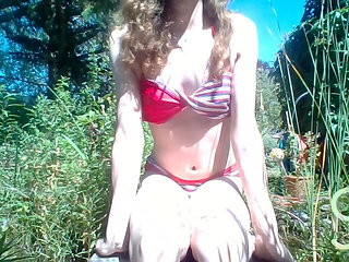 Lina gets Ass filled with Golf Balls and 80cm Garden Hose - Full Video on Fansly and Manyvids
