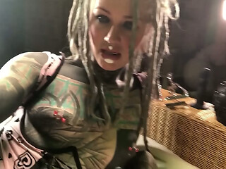 Tattooed Alternative Slut Plays with Ass Plug