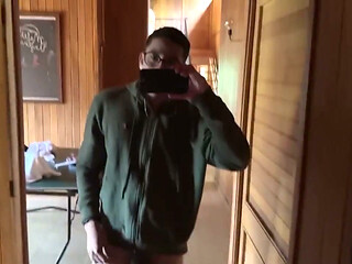 Horny Guy with Glasses Shows You His Morning Erection and Masturbates Outdoors - Andcristian