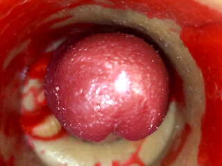 Deep thrusts trigger feverish cum inside without sperm'_s trace