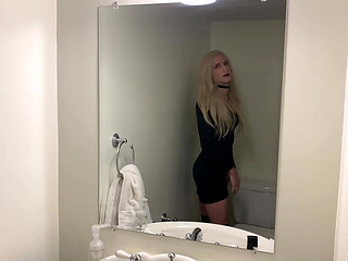 Hot Blonde Crossdresser Teases