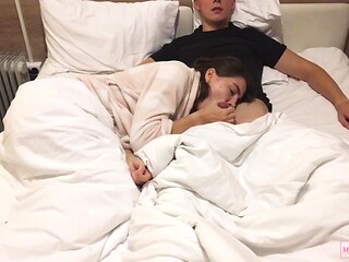 ROLEPLAYING Russian teen gives a CUTE and GENTLE Deepthroat to her MAN