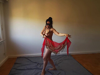 Sexy Arab Slave Performs Hot Dance - Bellydancing Belt Striptease Ends Totally Naked