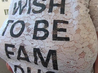 Trying on see-through blouses