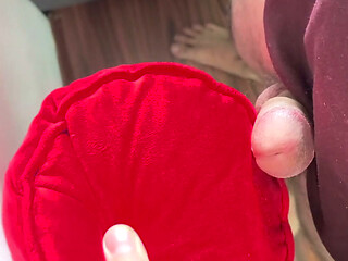 The thrill of pillow rubbing and a hard cock
