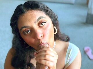 Indian stepmom sucks and fucks every hard inch of cock