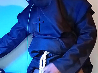 Dirty priest orgasm after church service