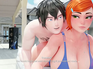 Mansion Days [ TABOO Hentai Game ] Ep.8 BIKINI GYM WORKOUT turn into SEX with STEP SISTER !